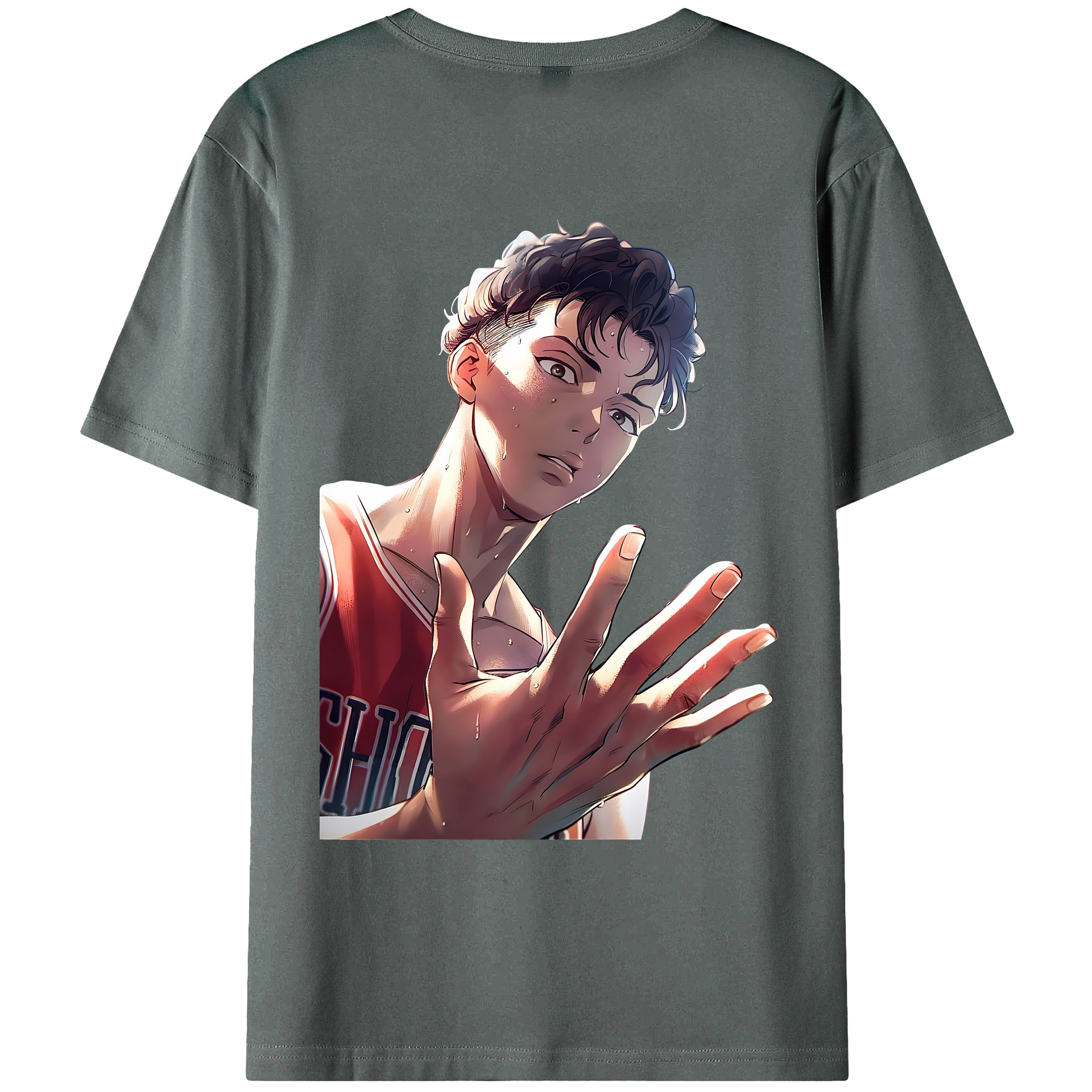 （画像用） SLAM DUNK／スラムダンク 綿100％ メンズ半袖Tシャツ（バックプリント） 通気性